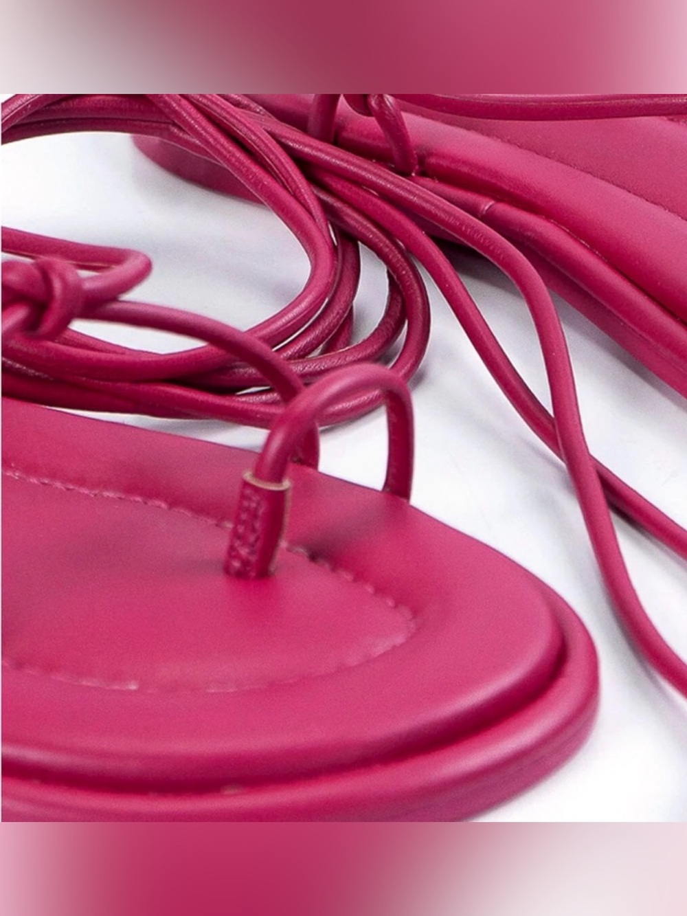 Farm Rio Pink Lace-Up Flat Sandals-Size 8 - Picture 2 of 4
